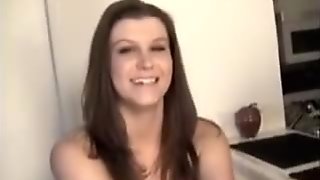 Sara showing her busty tits and pussy on her first interview