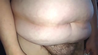 big tits, hairy pussy, her hairy ass on my cock