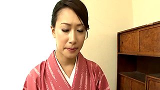 Skinny Japanese chic Yayoi Yanigada gets fucked in doggy style while giving blowjob