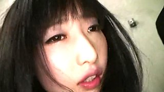 Slutty Asian babe getting her wet vagina finger fucked