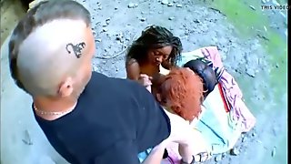 two black babes fucked by white guy on the beach