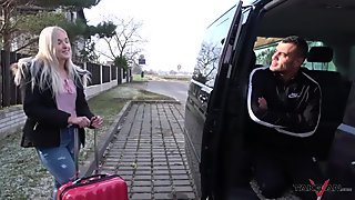Takevan - Blonde takes fake taxi to airport and get hard fuck service