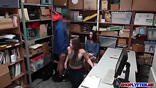 Charity Crawford and Zoey Laine bangs with the cop