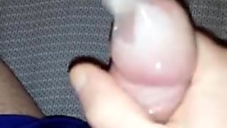 Cock and Balls in Condom Wanking