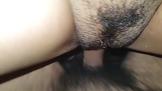 Girlfriend enjoys cum on my cock with a creampie finish